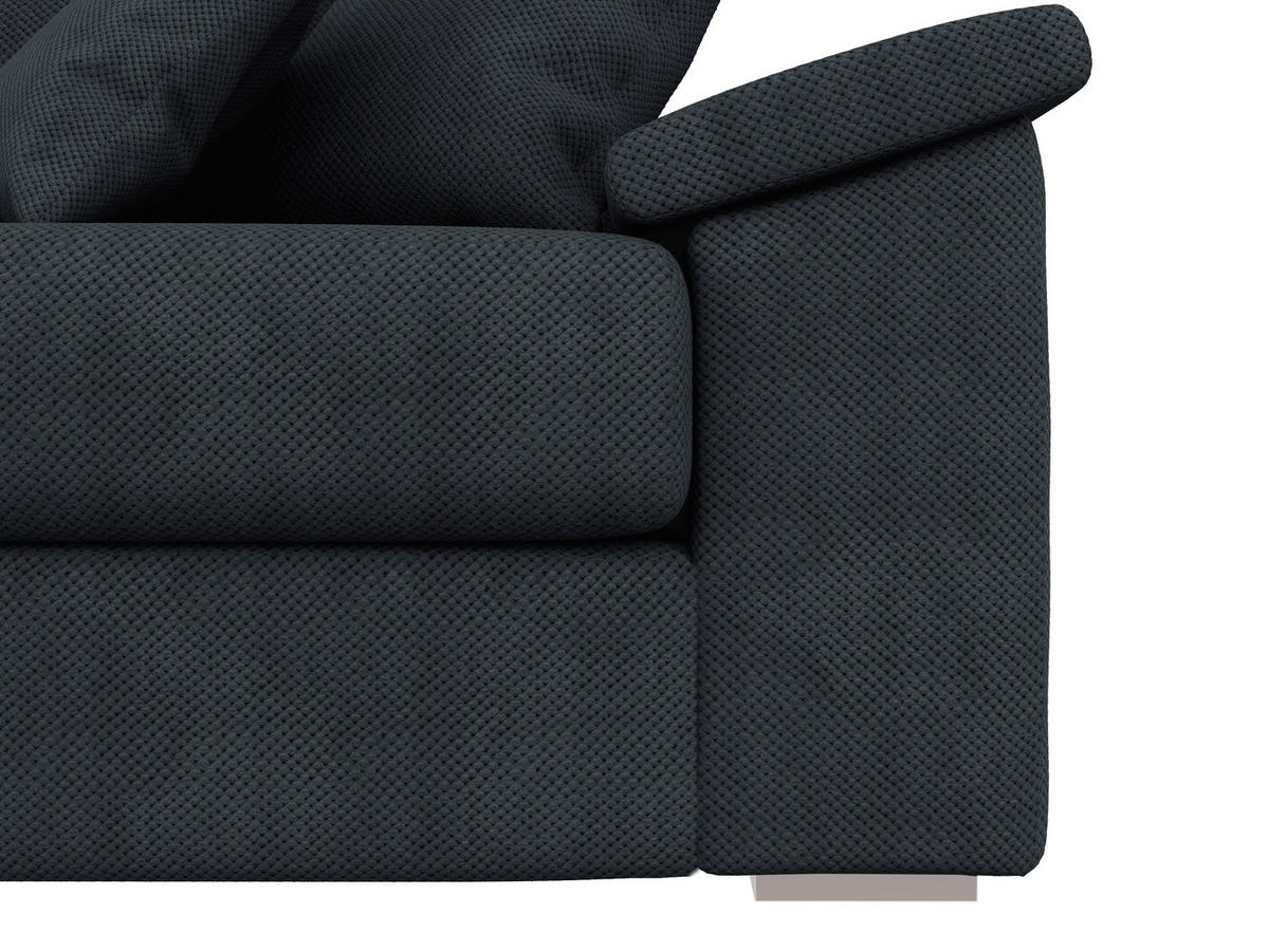 BIGSOFA TERMINI Velours, Webstoff Schwarz  - Beige/Schwarz, Design, Holz/Textil (260/98/123cm) - MID.YOU