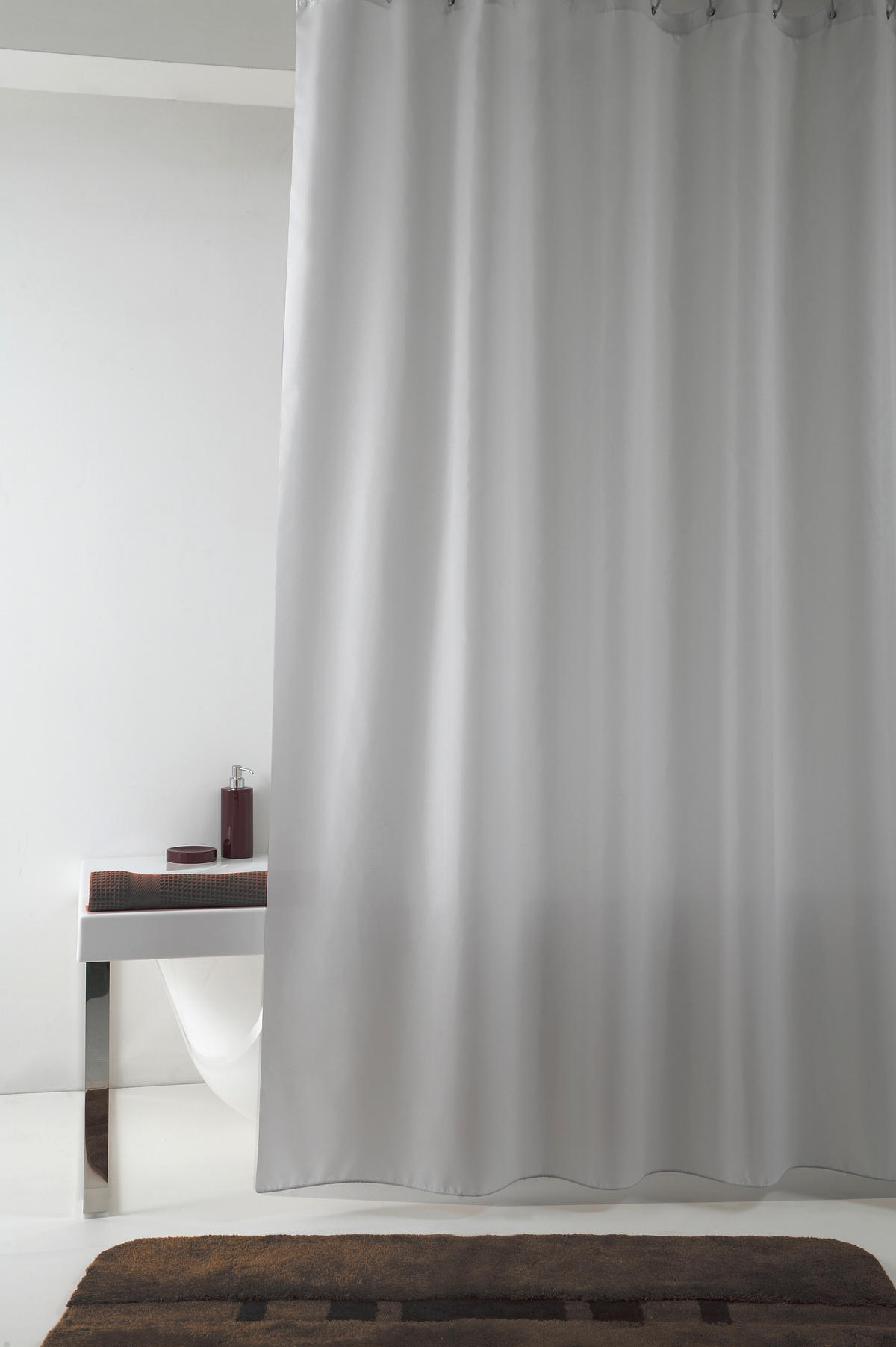 SPRCHOVÝ ZÁVĚS, 120/200 cm - šedá, Basics, plast (120/200cm) - Grund