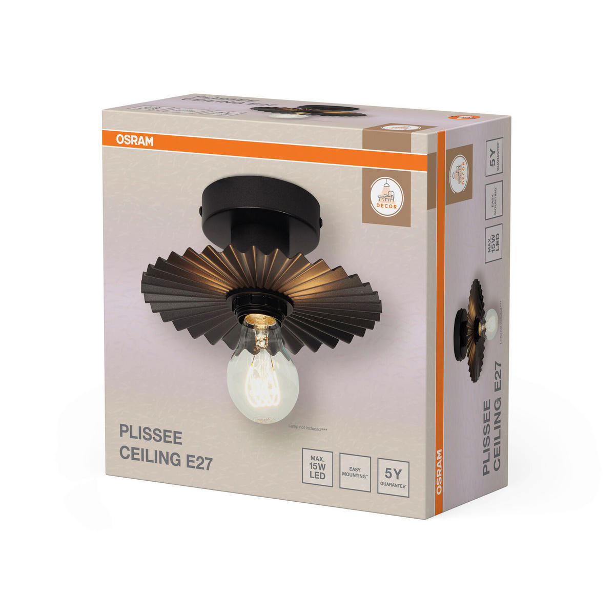 DECKENLEUCHTE 20/9 cm   - Dunkelgrau, Basics, Metall (20/9cm) - Osram