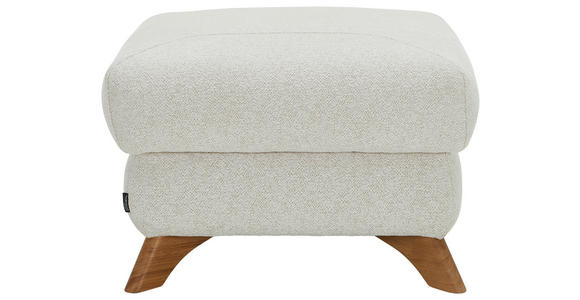 HOCKER Chenille Creme  - Eichefarben/Creme, MODERN, Holz/Textil (65/47/65cm) - Valnatura