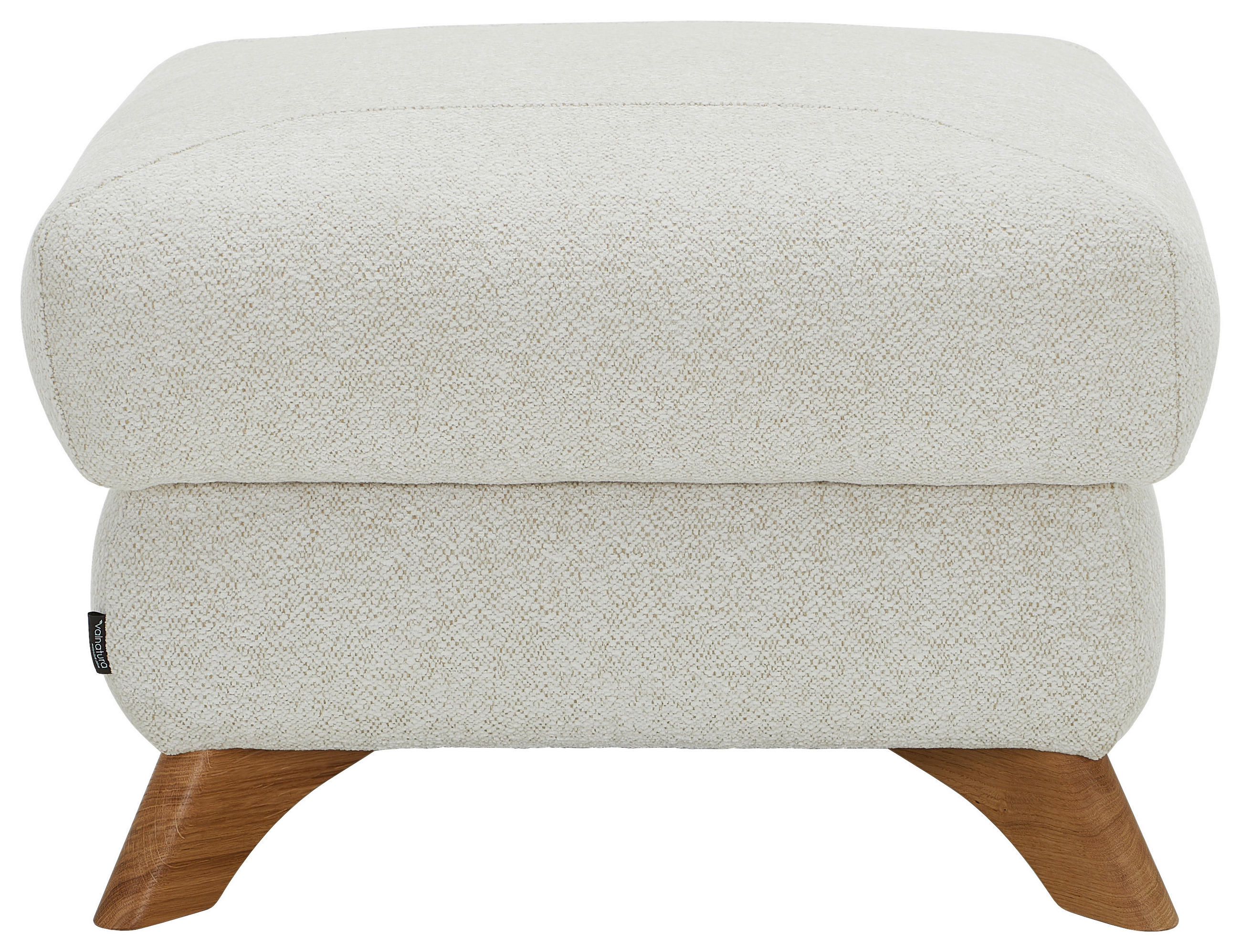 HOCKER Chenille Creme  - Eichefarben/Creme, MODERN, Holz/Textil (65/47/65cm) - Valnatura