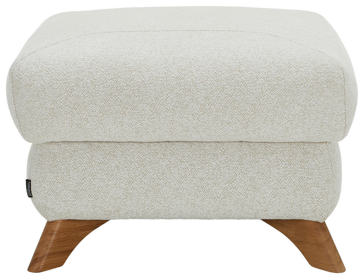 HOCKER in Textil Creme  - Eichefarben/Creme, MODERN, Holz/Textil (65/47/65cm) - Valnatura