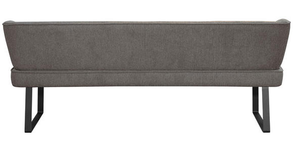 SITZBANK 185/91/66 cm Webstoff Schwarz, Anthrazit  - Anthrazit/Schwarz, Design, Textil/Metall (185/91/66cm) - Novel