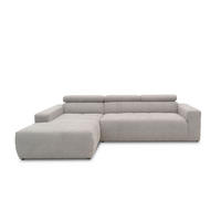 ECKSOFA in Mikrofaser Silberfarben  175/285 cm  - Silberfarben/Schwarz, Design, Kunststoff/Textil (175/285cm) - MID.YOU