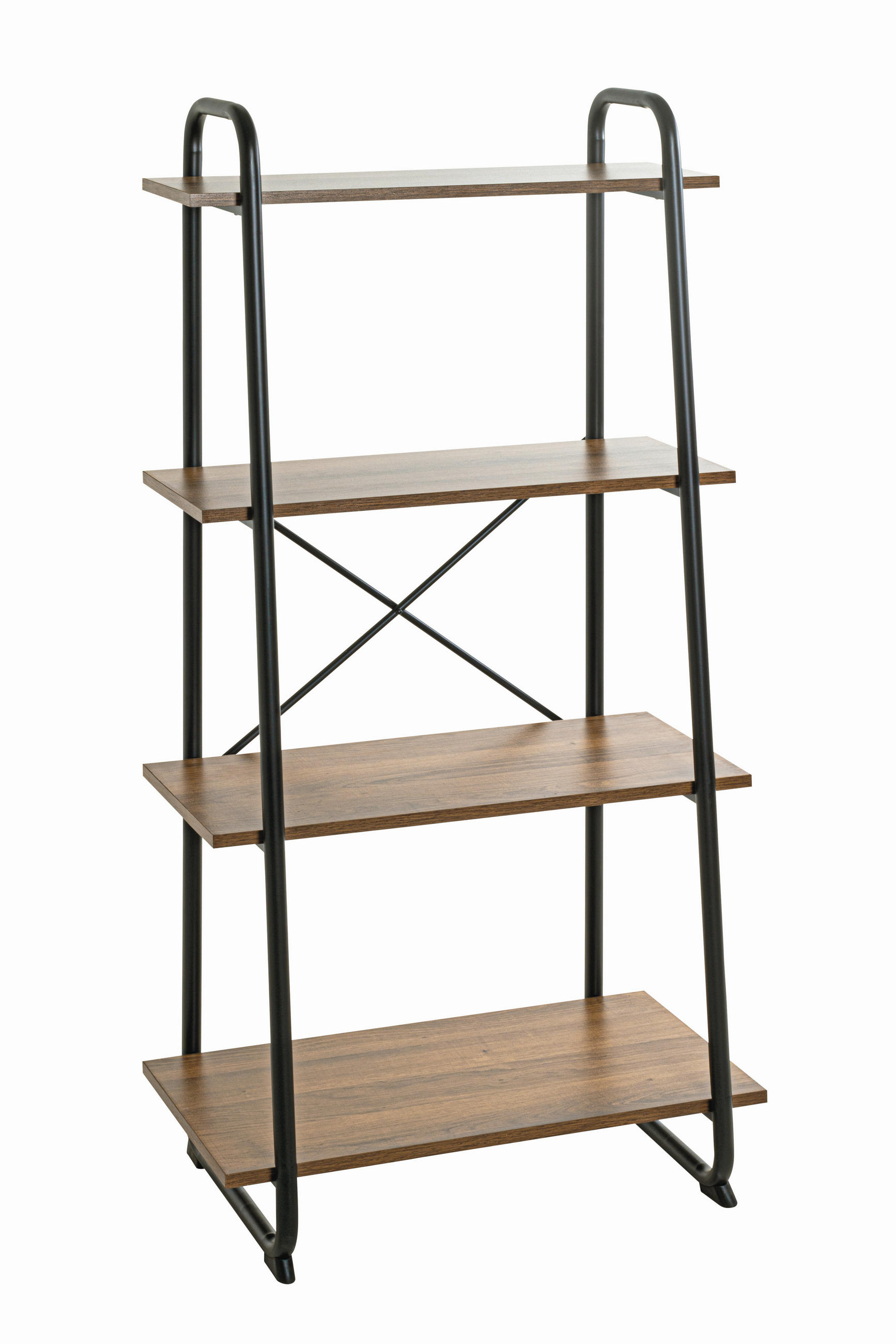 REGAL  60/128/36 cm Schwarz, Eichefarben  - Eichefarben/Schwarz, MODERN, Holzwerkstoff/Metall (60/128/36cm) - Carryhome