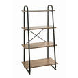 REGAL  60/128/36 cm Schwarz, Eichefarben  - Eichefarben/Schwarz, MODERN, Holzwerkstoff/Metall (60/128/36cm) - Carryhome
