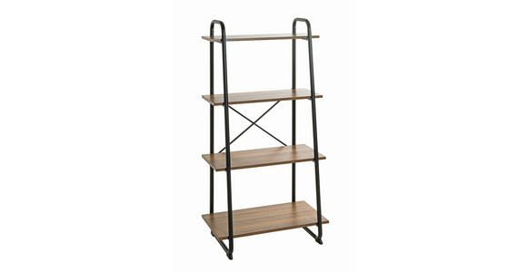 REGAL  60/128/36 cm Schwarz, Eichefarben  - Eichefarben/Schwarz, MODERN, Holzwerkstoff/Metall (60/128/36cm) - Carryhome