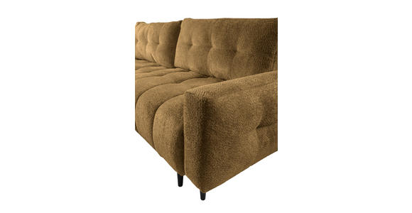 ECKSOFA  in Chenille Honig  - Schwarz/Honig, KONVENTIONELL, Holz/Textil (180/266cm) - Carryhome