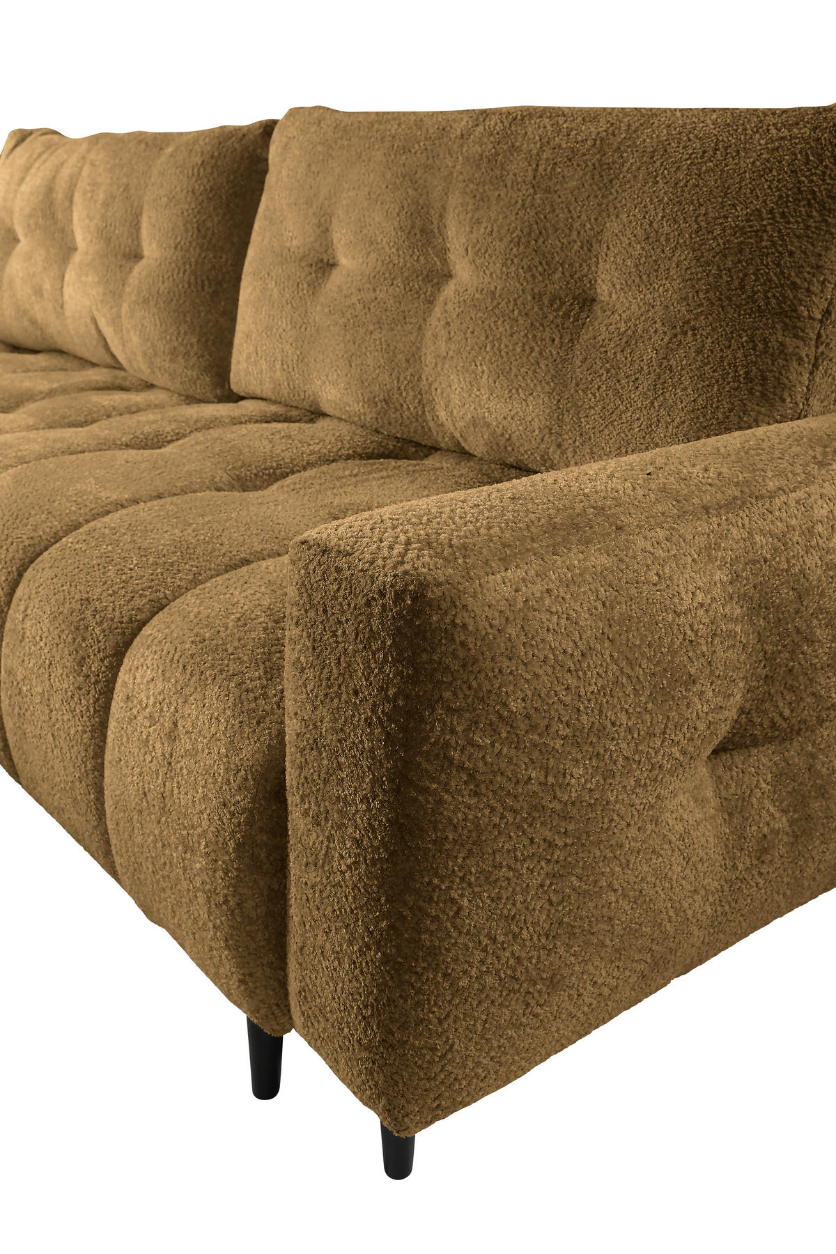 ECKSOFA in Chenille Honig  - Schwarz/Honig, Konventionell, Holz/Textil (180/266cm) - MID.YOU