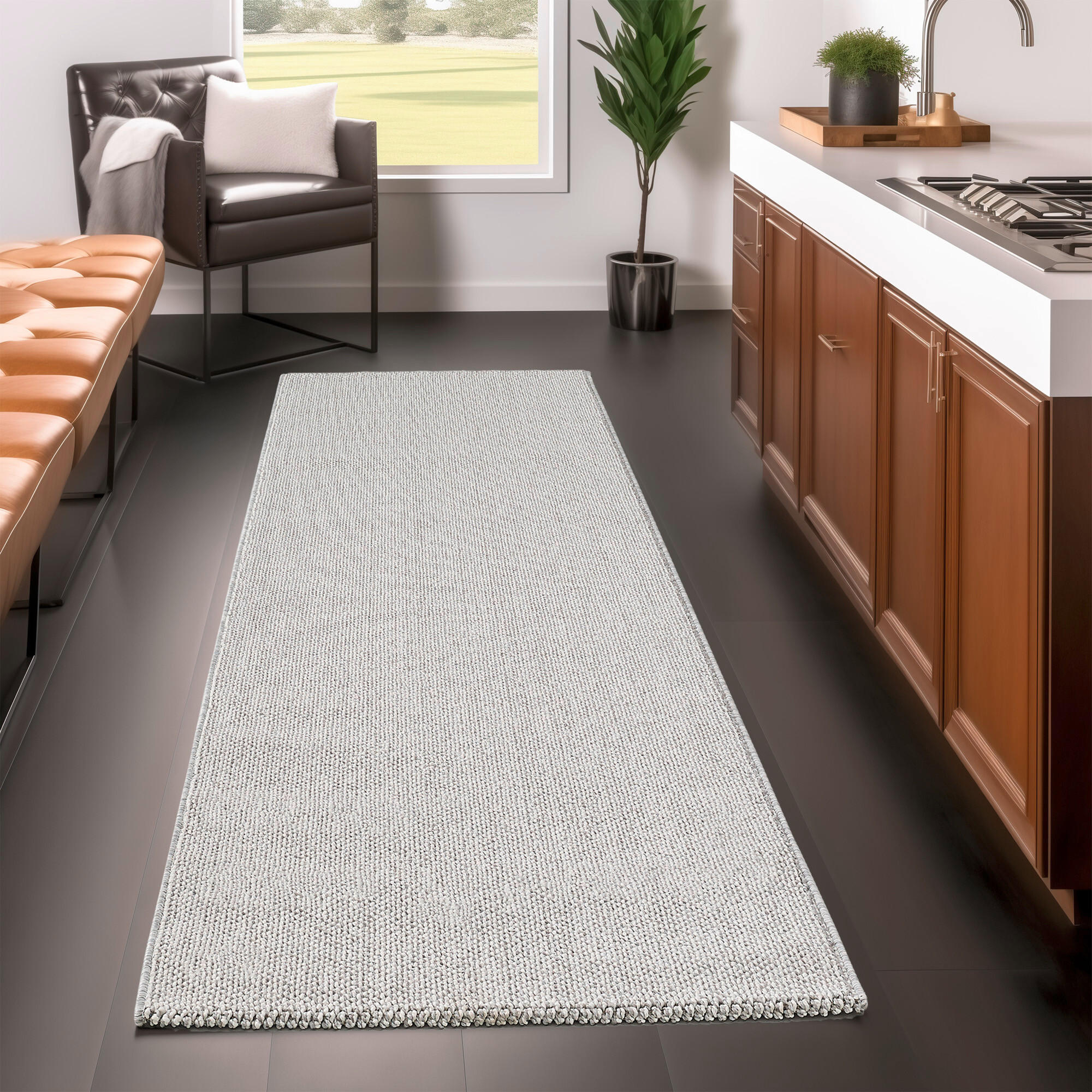LÄUFER 80/250 cm LOOM  - Silberfarben, Basics, Textil (80/250cm) - Novel