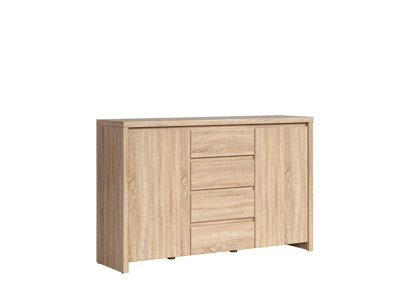 ŠIROKÁ KOMODA, dub sonoma, 143,5/91/40 cm - dub sonoma, Basics, kompozitné drevo (143,5/91/40cm) - Hom`in
