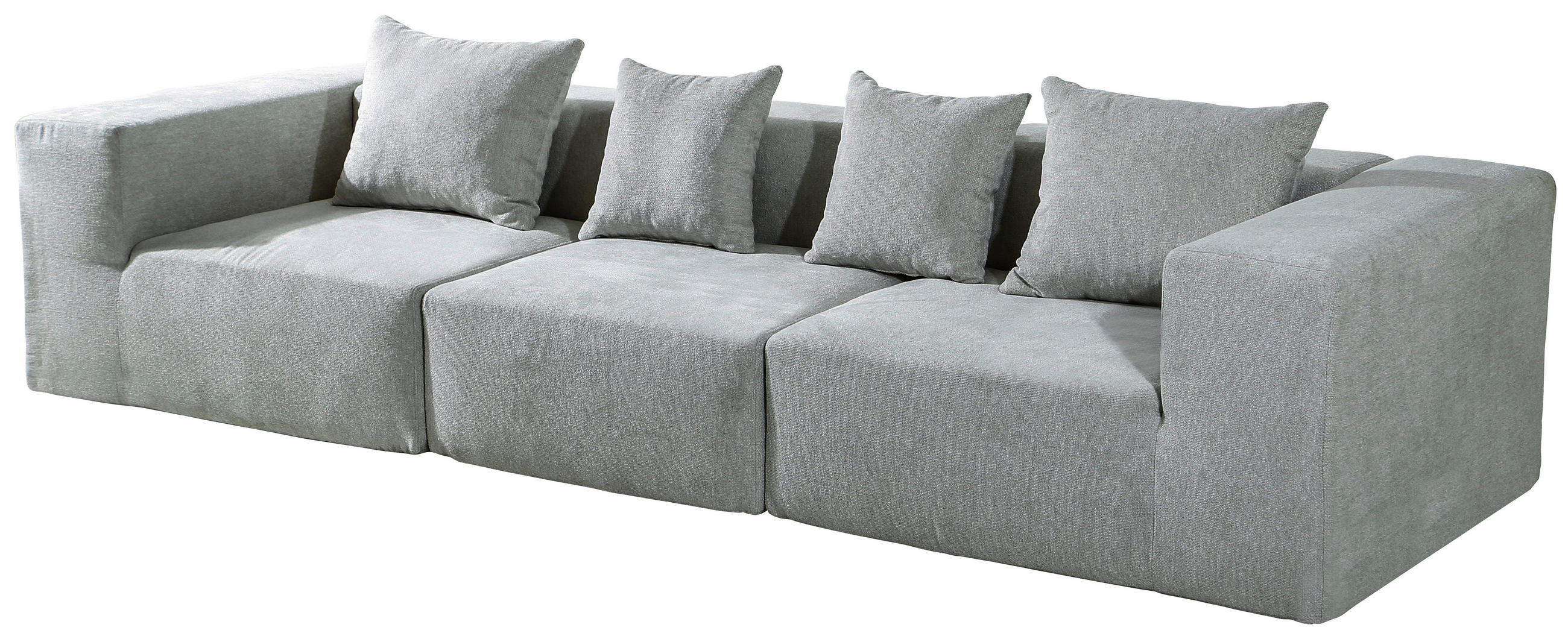 3-SITZER-SOFA in Leinenoptik Grau  - Grau, Design, Textil (300/60/100cm) - P & B