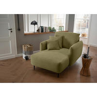 XXL-SESSEL in Cord Olivgrün  - Schwarz/Olivgrün, Design, Textil/Metall (112/95/158cm) - Livetastic