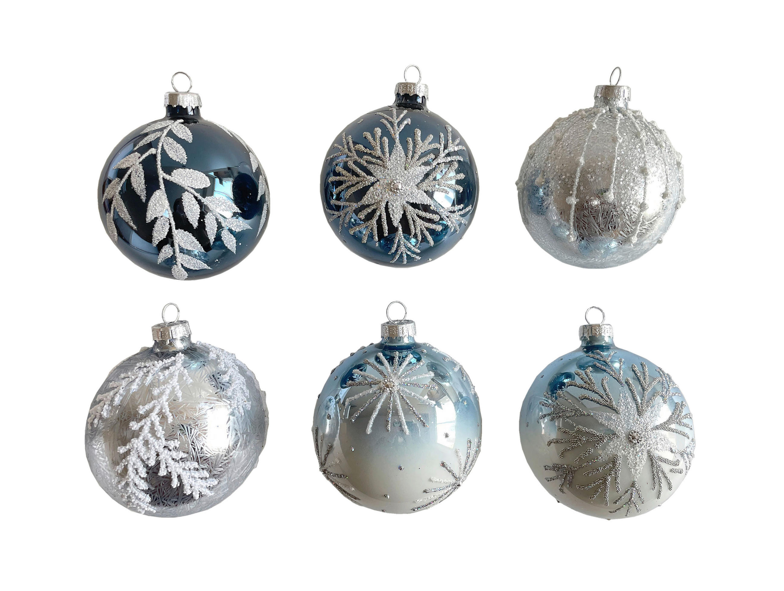 Glob Xmassale - argintiu/albastru, Lifestyle, plastic/sticlă (6cm) - X-Mas