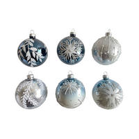 Glob Xmassale - argintiu/albastru, Lifestyle, plastic/sticlă (6cm) - X-Mas