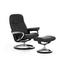 SESSELSET CONSUL L Echtleder Hocker - Schwarz, KONVENTIONELL, Leder/Holz (91/102/79cm) - Stressless