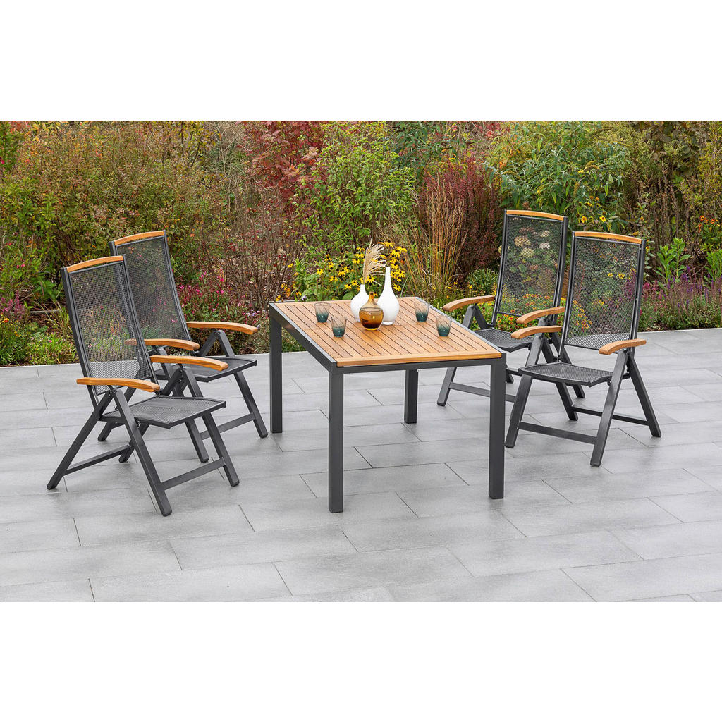 Gardenson ZAHRADNÍ STŮL, dřevo, kov, 150-200/90 90/75 cm