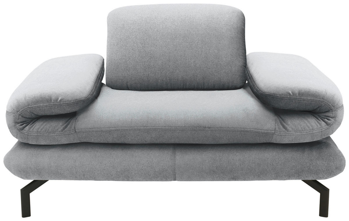 SESSEL mit Funktion in Webstoff Silberfarben  - Silberfarben/Schwarz, Design, Textil/Metall (139 (197)/83 (110)/98cm) - LOOKS by W.Joop