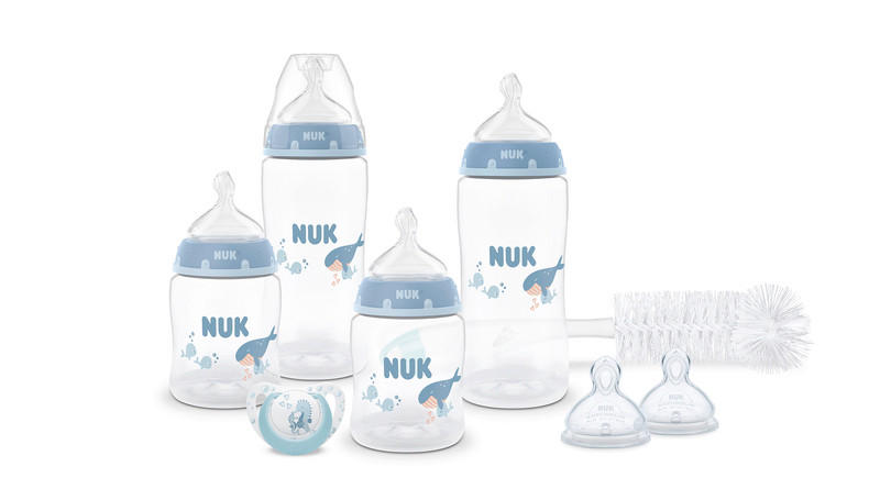 FLÄSCHCHENSET First Choice 8-teilig  - Pastellblau, Basics, Kunststoff (7,3/33,6/25,4cm) - NUK