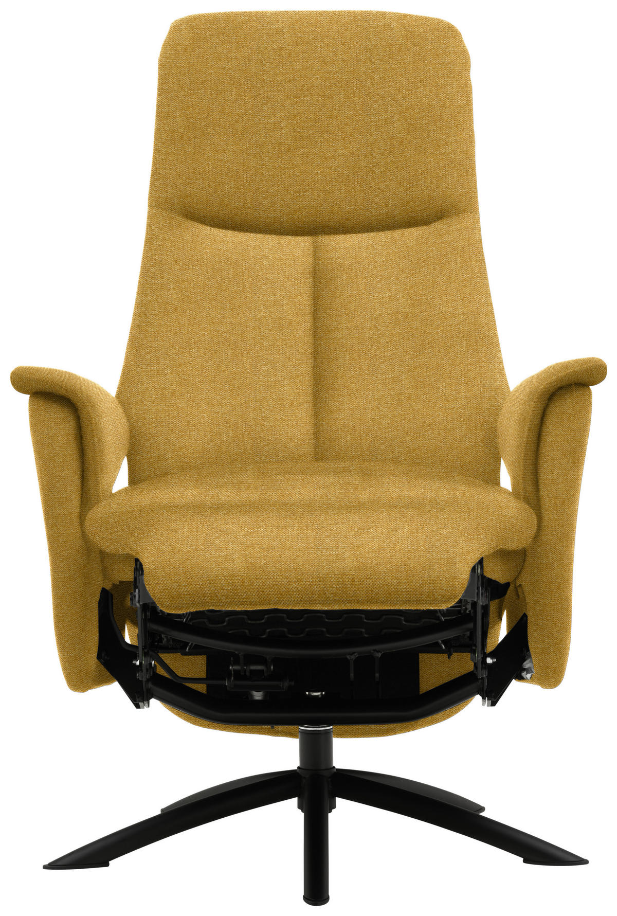 RELAXSESSEL in Textil Currygelb  - Currygelb/Schwarz, Design, Textil/Metall (73/108/86cm) - Welnova