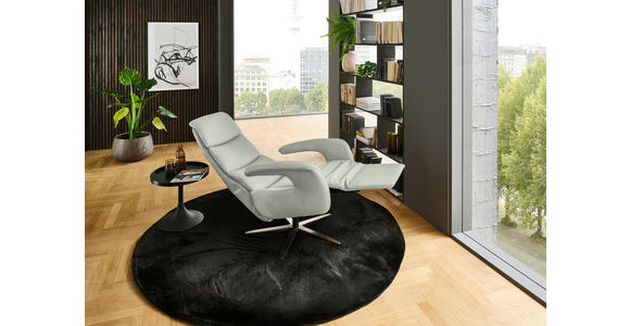 RELAXSESSEL in Leder Silberfarben  - Edelstahlfarben/Silberfarben, Design, Leder/Metall (76/119/86cm) - Dieter Knoll