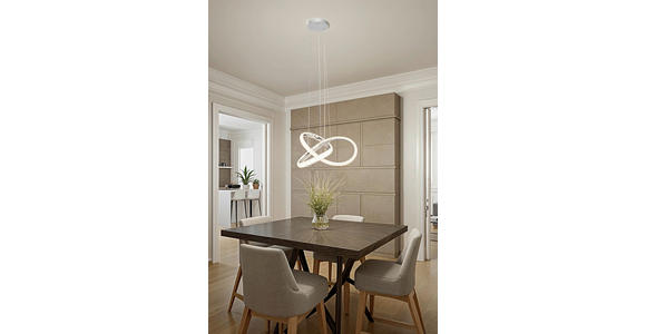 LED-HÄNGELEUCHTE 53/150 cm - Chromfarben, Design, Kunststoff/Metall (53/150cm) - Novel