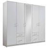 DREHTÜRENSCHRANK 225/210/58 cm 5-türig Weiß  - Silberfarben/Weiß, Design, Glas/Holzwerkstoff (225/210/58cm) - MID.YOU