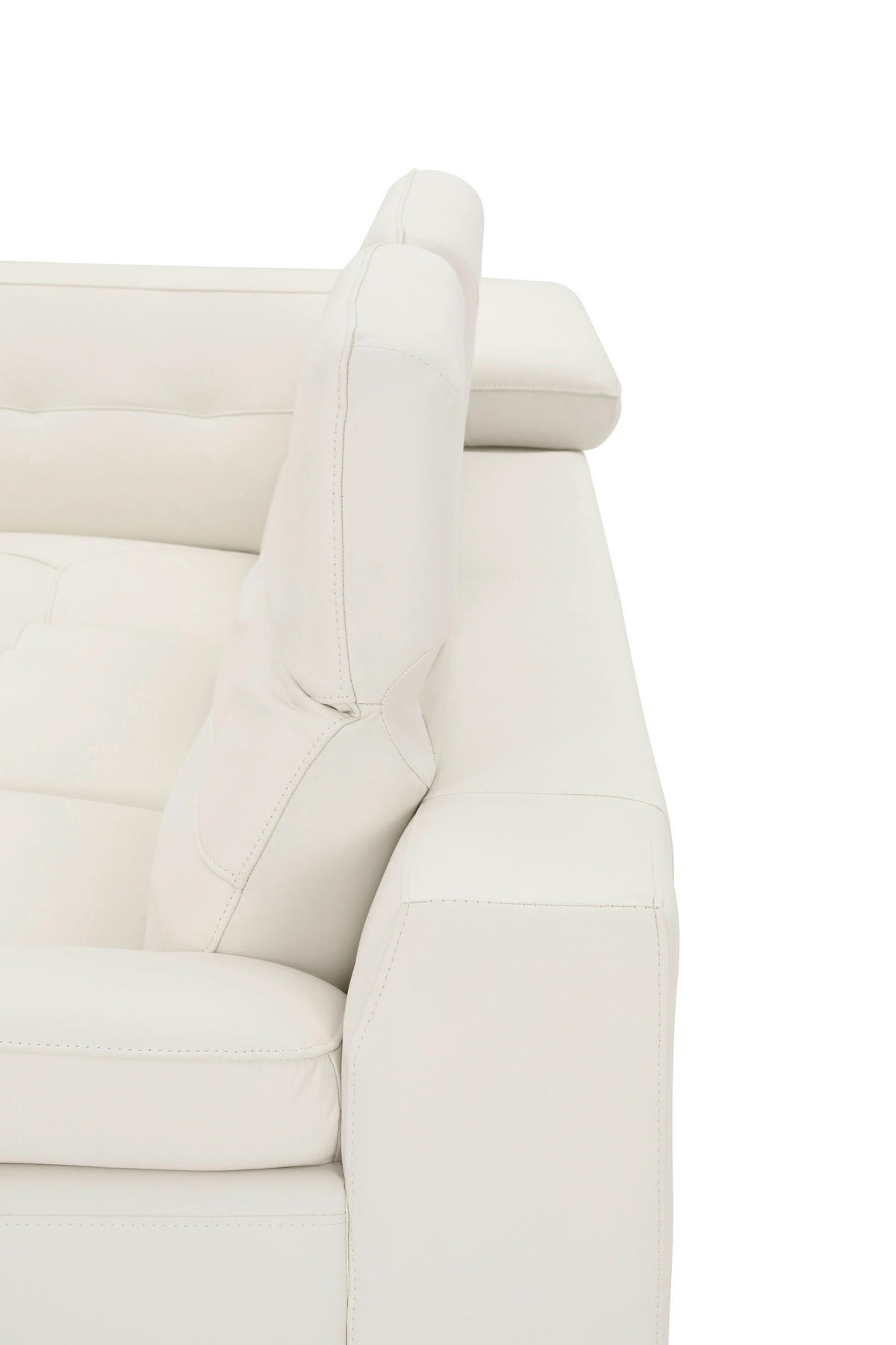 ECKSOFA Weiß Echtleder  - Schwarz/Weiß, MODERN, Leder/Metall (224/287cm) - MID.YOU