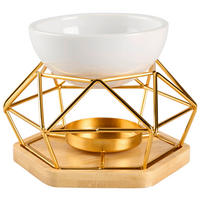 DUFTLAMPE  - Eiche Bianco/Goldfarben, Basics, Holz/Keramik (13,5/11,5/9,3cm)