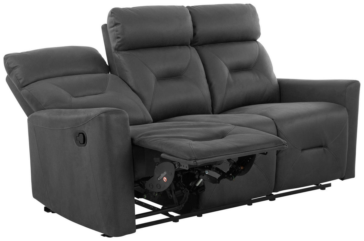 SITZGARNITUR Mikrofaser Grau  - Schwarz/Grau, Design, Textil/Metall - Livetastic