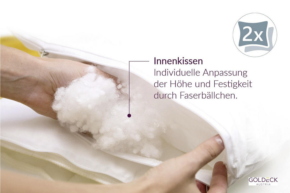 KOPFPOLSTER 40/80 cm   - Champagner, Basics, Naturmaterialien/Kunststoff (40/80cm) - Goldeck Austria
