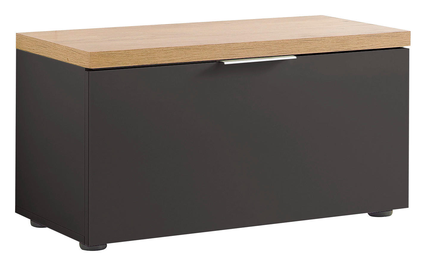 GARDEROBENBANK Eichefarben, Anthrazit Hochglanz  - Eichefarben/Anthrazit Hochglanz, Design, Kunststoff/Metall (80/42/38cm) - Xora