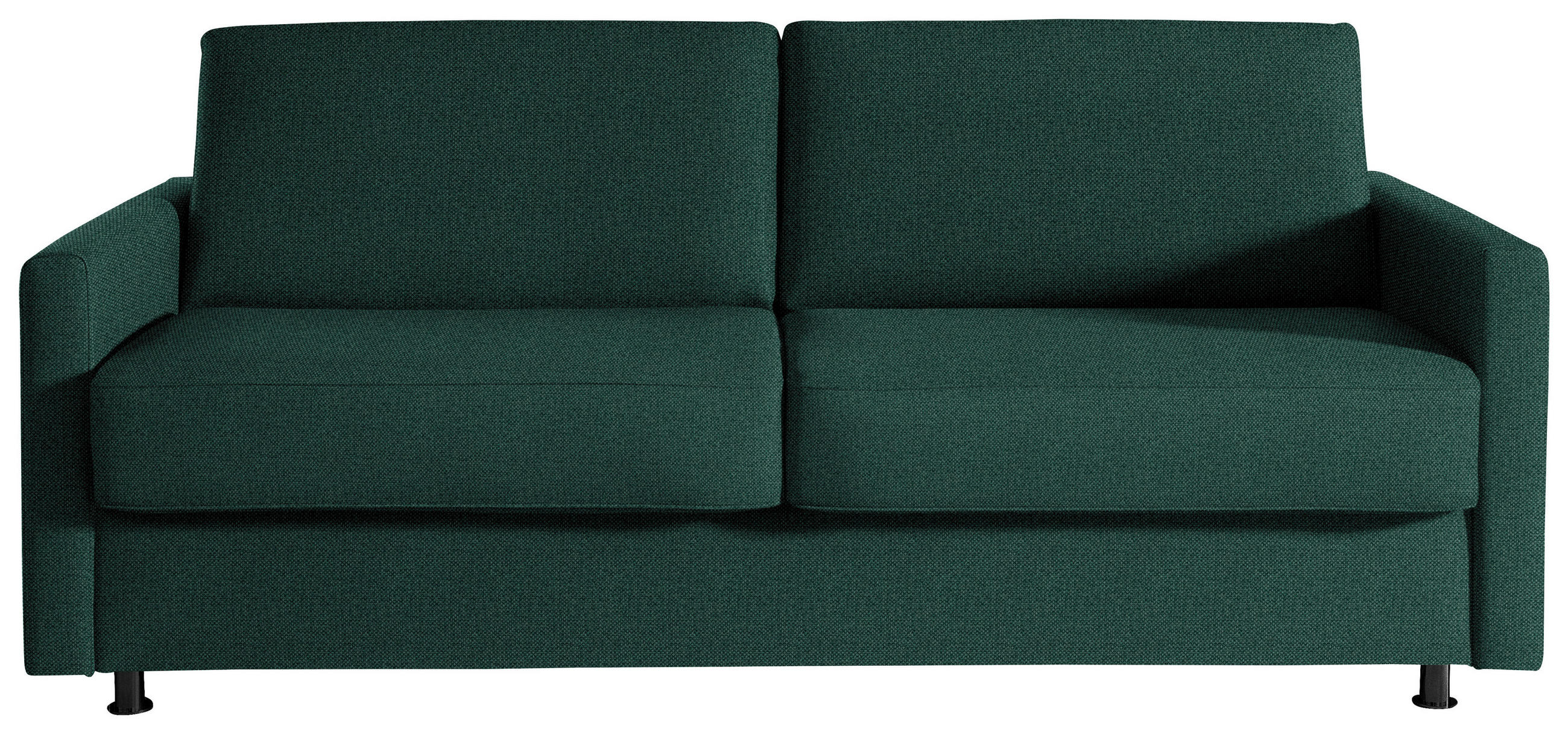 SCHLAFSOFA  in Flachgewebe Waldgrün  - Waldgrün/Schwarz, KONVENTIONELL, Textil/Metall (207/88/101cm) - Bali