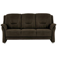 3-SITZER-SOFA in Mikrofaser Grün  - Beige/Alufarben, Konventionell, Textil/Metall (198/100/89cm) - Beldomo Comfort