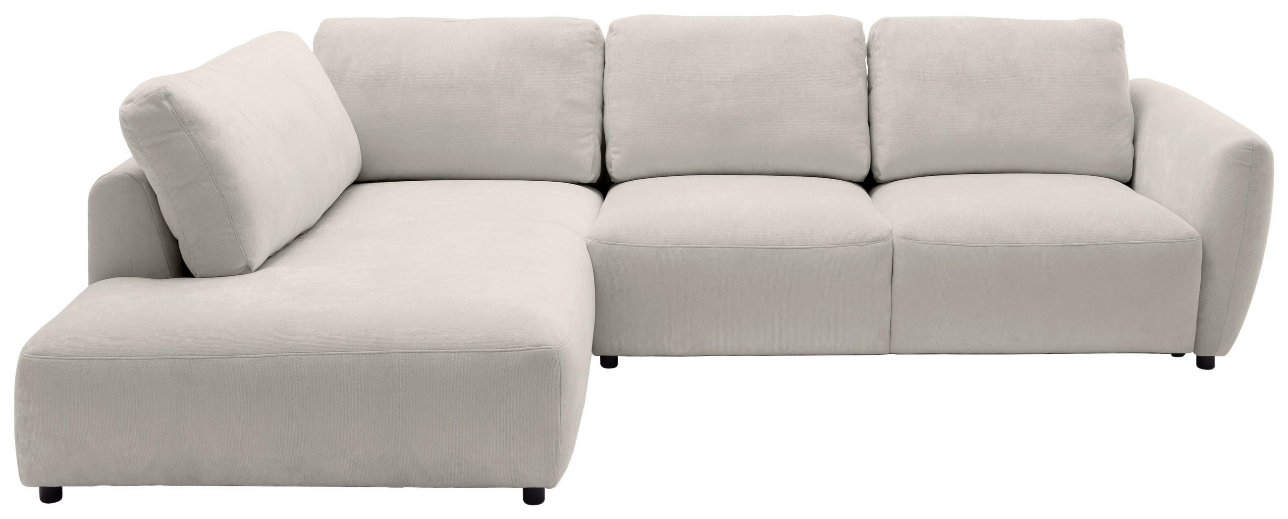 ECKSOFA  in Chenille Platinfarben  224/307 cm  - Platinfarben/Schwarz, KONVENTIONELL, Kunststoff/Textil (224/307cm) - Hom`in