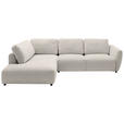 ECKSOFA  in Chenille Platinfarben  224/307 cm  - Platinfarben/Schwarz, KONVENTIONELL, Kunststoff/Textil (224/307cm) - Hom`in