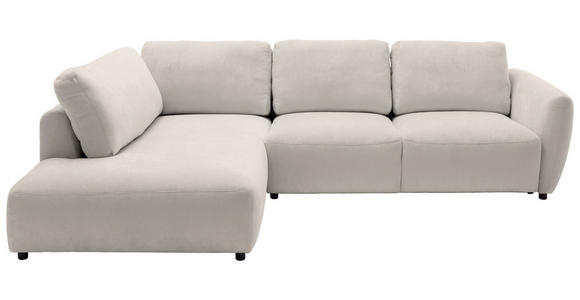 ECKSOFA  in Chenille Platinfarben  224/307 cm  - Platinfarben/Schwarz, KONVENTIONELL, Kunststoff/Textil (224/307cm) - Hom`in