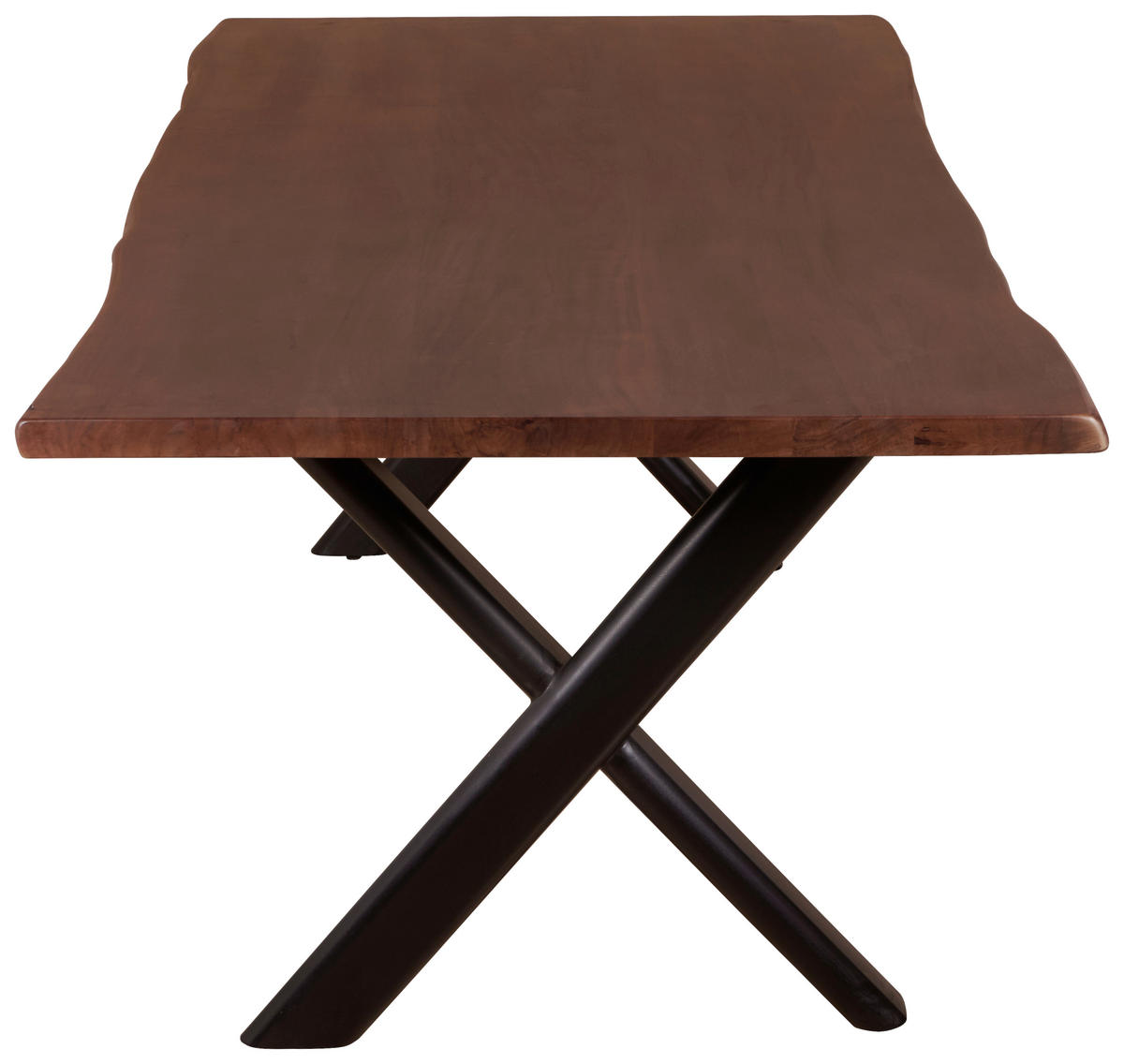 ESSTISCH in Holz, Metall 200/100/76 cm   - Walnussfarben/Schwarz, MODERN, Holz/Metall (200/100/76cm) - Livetastic