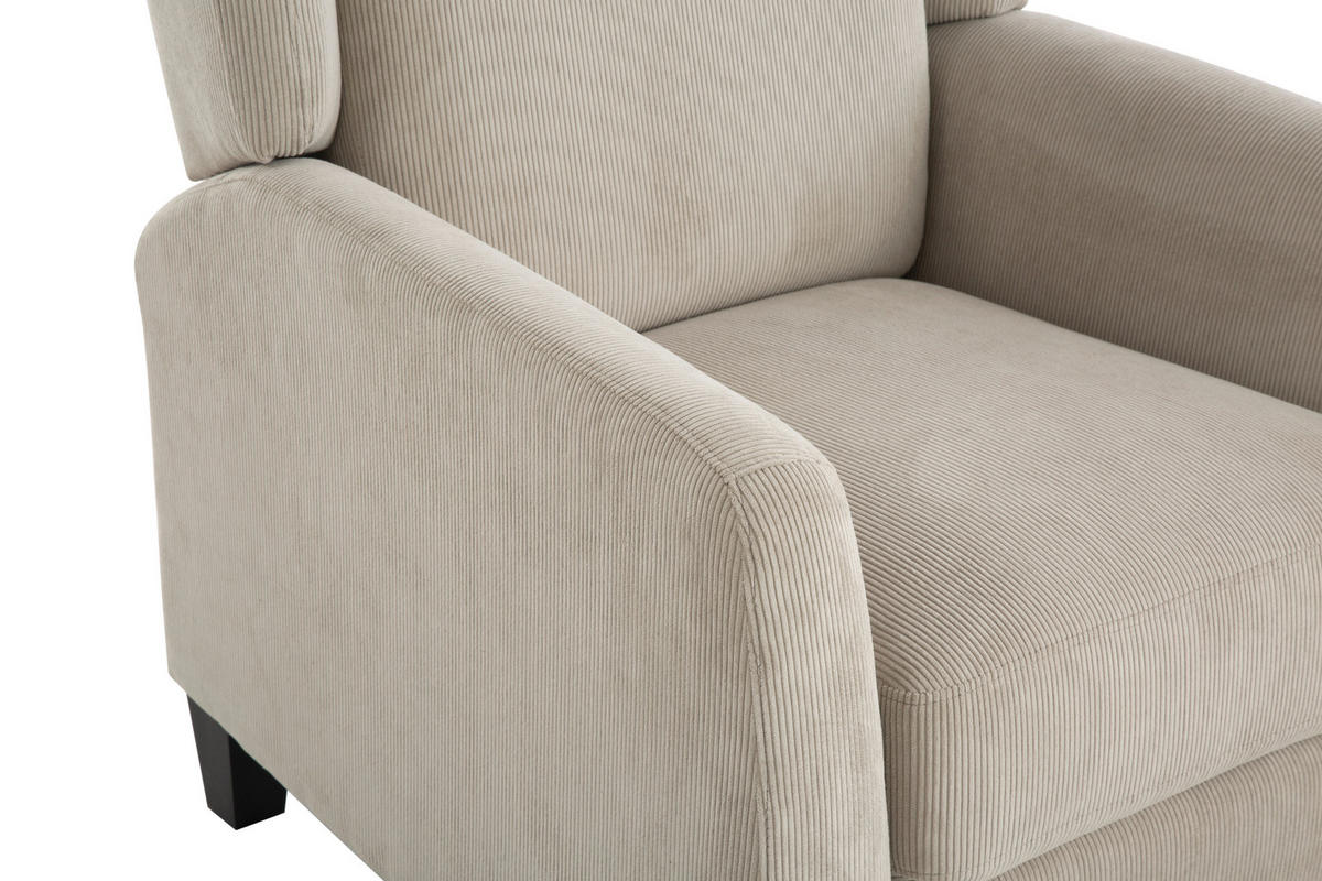 RELAXSESSEL PANNA Cord    - Hellgrau/Schwarz, Design, Kunststoff/Textil (80/105/87-157cm) - P & B