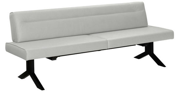 SITZBANK 220/87/70-86 cm  in Creme  - Creme/Schwarz, KONVENTIONELL, Textil/Metall (220/87/70-86cm) - Moderano