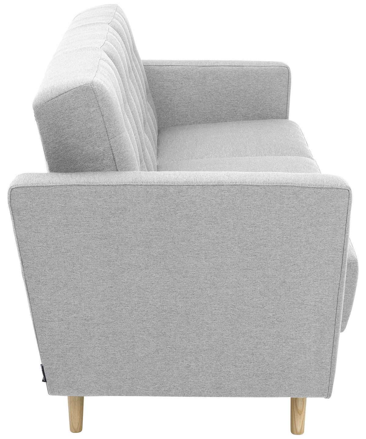 3-SITZER-SOFA in Flachgewebe Hellgrau  - Eschefarben/Hellgrau, Modern, Holz/Textil (224/81/83cm) - Max Winzer