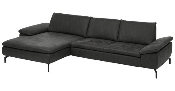 WOHNLANDSCHAFT in Textil Anthrazit - Anthrazit/Schwarz, Design, Textil/Metall (181/341cm) - Dieter Knoll