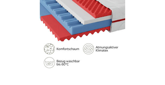 KOMFORTSCHAUMMATRATZE 100/220 cm Höhe ca. 19 cm - Weiß, Basics, Textil (100/220cm) - Sleeptex