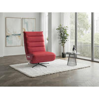 RELAXSESSEL Leder Rot  - Rot/Schwarz, Basics, Leder/Metall (80/109/98cm) - Sit & More