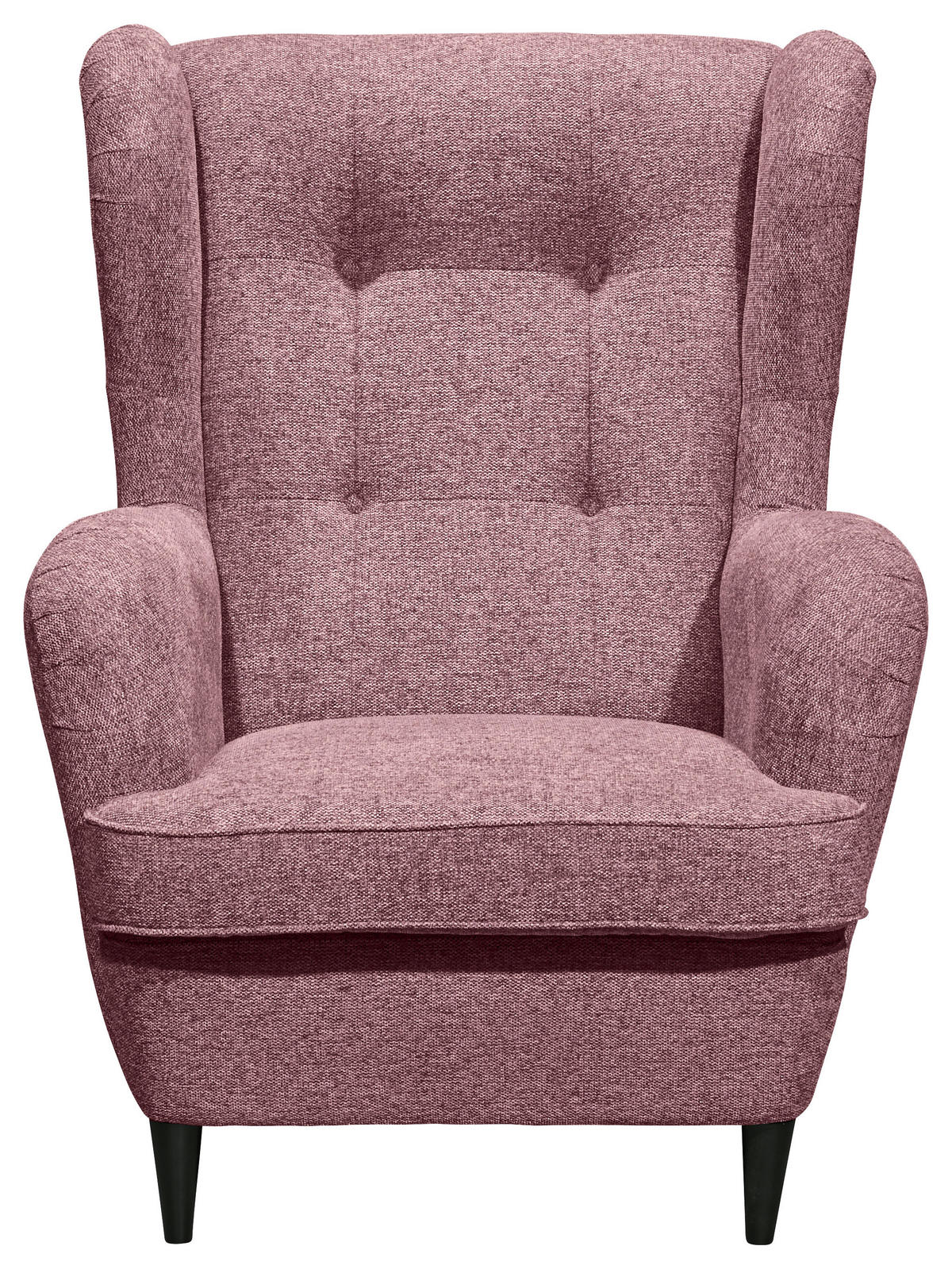 KŘESLO UŠÁK, textil, kompozitní dřevo, růžová - růžová/černá, Basics, kompozitní dřevo/textil (78/102/98cm) - MID.YOU
