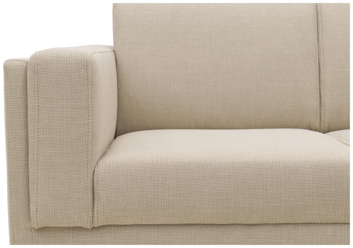 ECKSOFA in Webstoff Beige  214/146 cm  - Beige/Schwarz, Design, Textil/Metall (214/146cm) - LOOKS by W.Joop