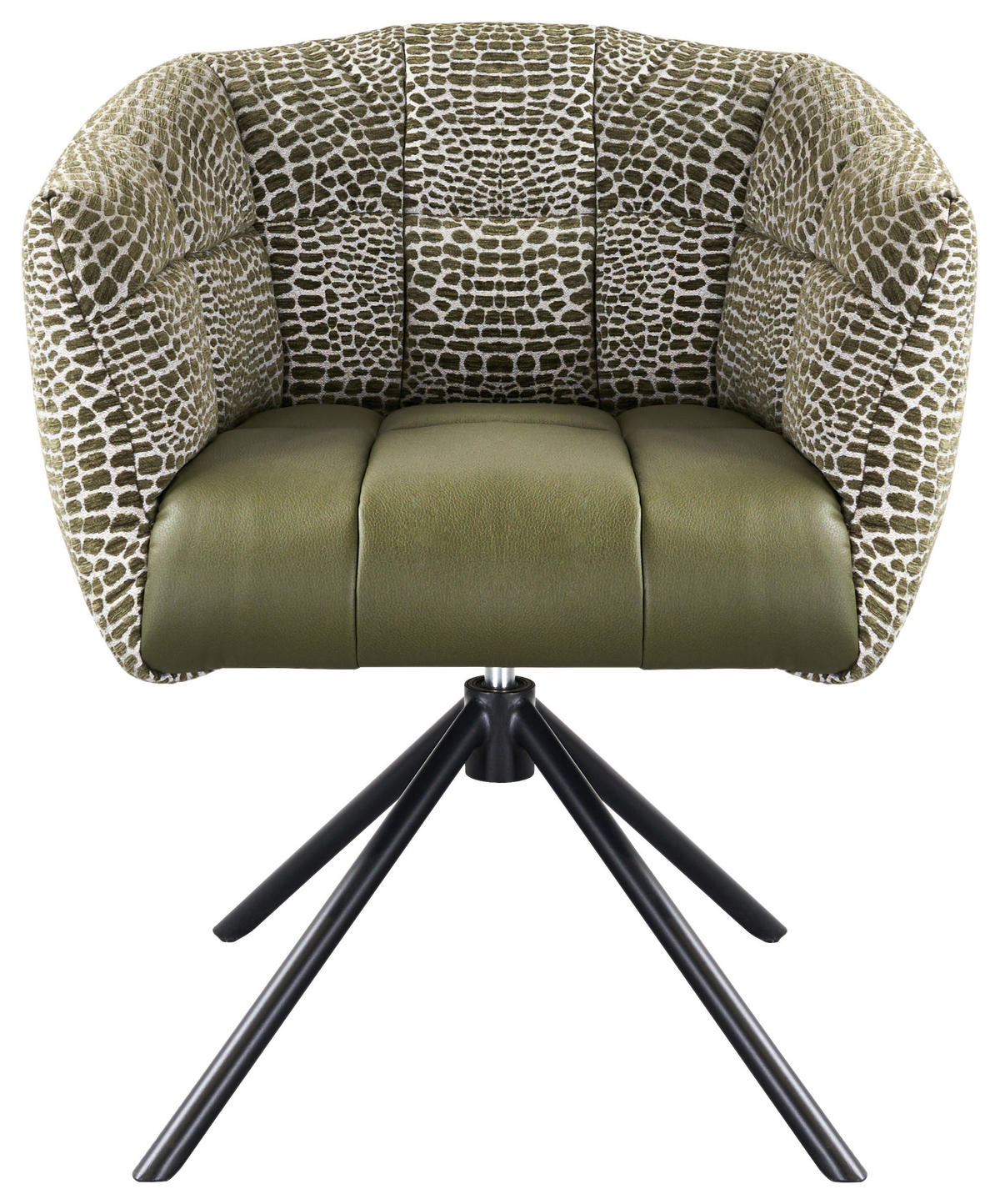 ARMLEHNSTUHL  Sitzfläche 360° drehbar Webstoff, Mikrofaser  - Schwarz/Grün, Design, Textil/Metall (67/80/65cm) - Novel