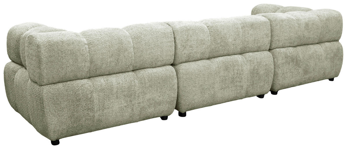 ECKSOFA ZAK in Bouclé Beige  280/186 cm  - Beige/Schwarz, Design, Kunststoff/Textil (280/186cm) - MID.YOU