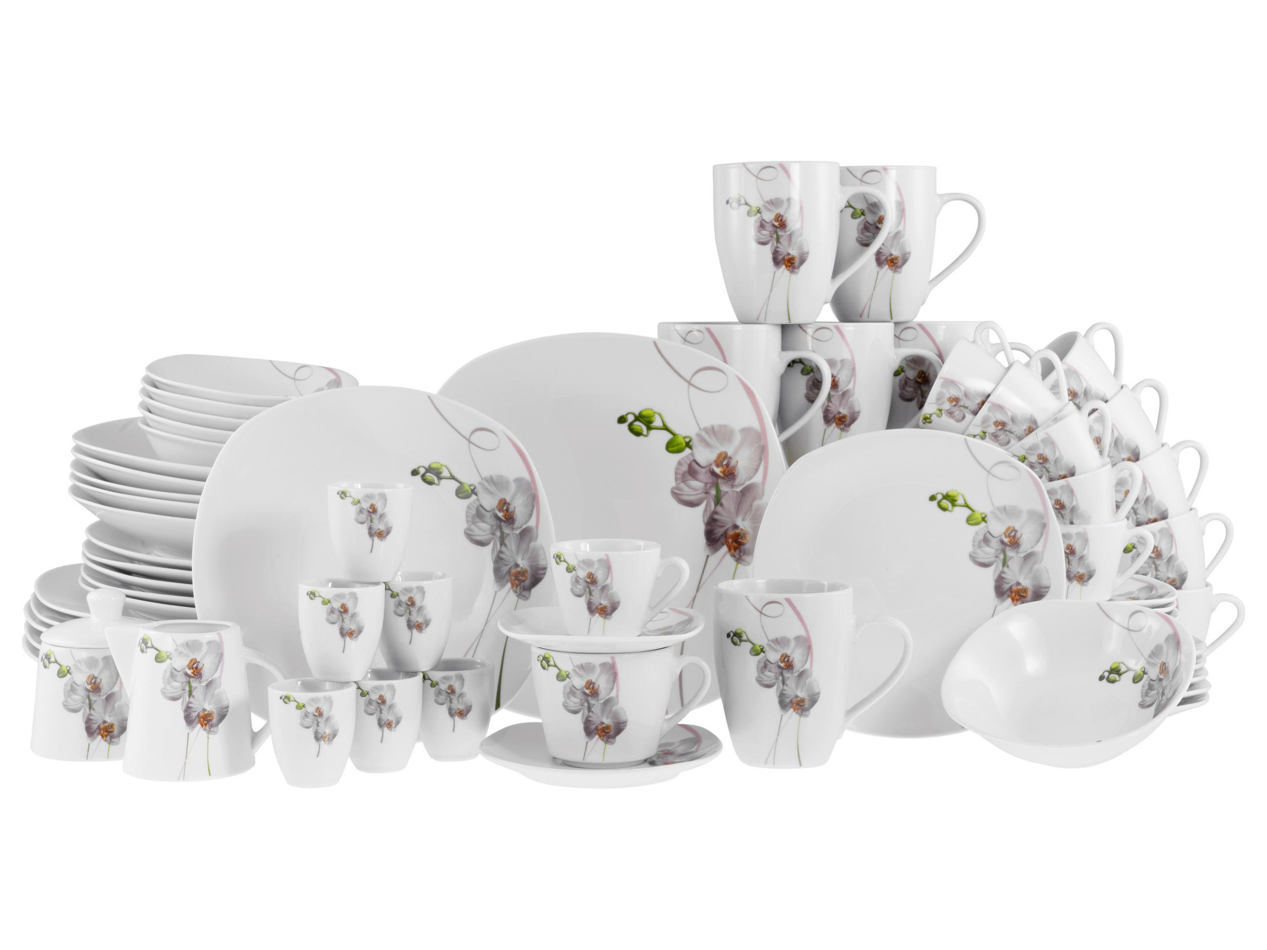 KOMPLETT SERVIS Square Orchidee 62 delar  - Trend - Creatable