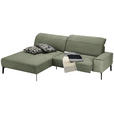 ECKSOFA  in Mikrofaser Grün  203/266 cm  - Schwarz/Grün, Design, Textil/Metall (203/266cm) - Johann Jakob